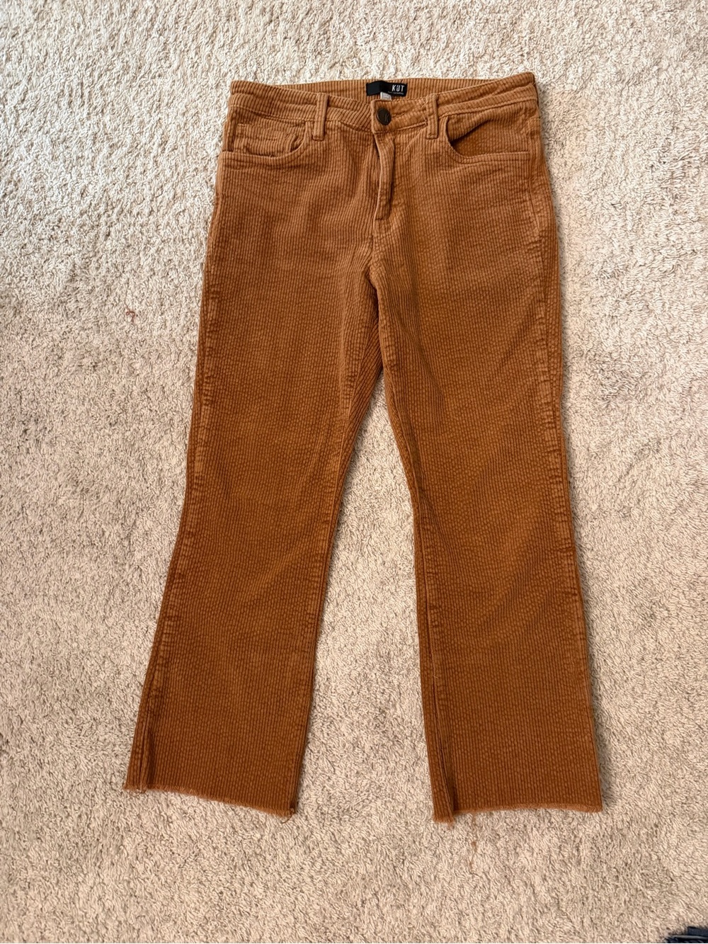 Kut from the Kloth Kelsey Ankle Flare Brown Corduroy Size 2
